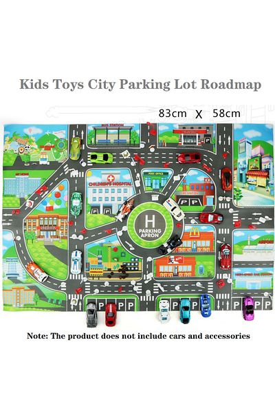 Haifeng Baby City Traffic Road map Kids Toy City Car Parking Lot Roadmap Traffic Signs 83*58CM Climbing P...
