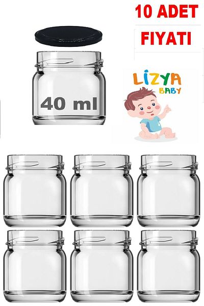 LİZYA BABY Mini-small 40 Cc Glass Jar Specimen, Food, Jam, Honey, Wedding And Henna Confectionery Black Jar With Lid