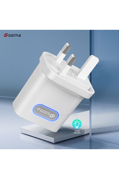 Choice SOLMA UK Standard Charging Head 3 Ports 3.1A USB Charger For iPhone Xiaomi With Display Mobile Pl...