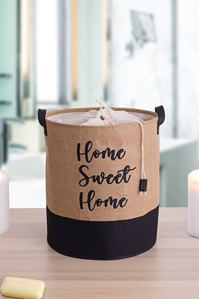 PRENDİ HOME Jüt Kumaş Su Geçirmez Tabanlı Home Sweet Home Baskılı Çok Amaçlı,...
