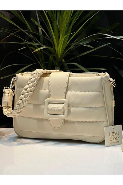 Levidor Levidor Special Color Combination Faux Leather Shoulder Bag - Hand and Arm Detail