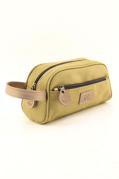 HNB Men's Waterproof Canvas Bag - Camel, Shaving Organizer, Personal and Travel Daily Bag
