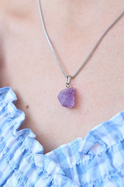 Crystalclem Amethyst Natural Stone Necklace
