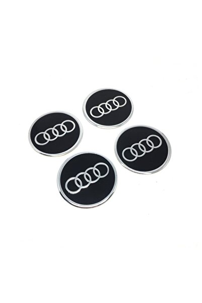 GARDENAUTO Audi Jant Göbeği Alüminyum Sticker Yapıştırma 60mm 4'lü Set