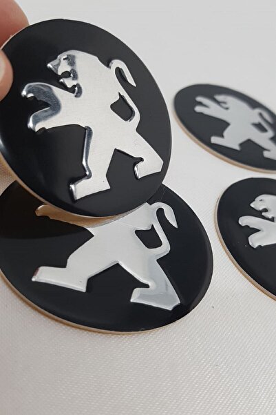 YED Jant Göbeği Arma Peugeot Uyumlu Alüminyum 60mm. 4'lü Set Siyah Arma