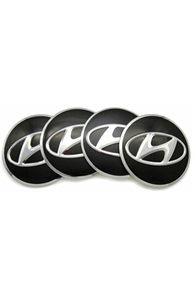 GARDENAUTO Hyundai Jant Göbeği Arması Alüminyum Jant Göbek Sticker 4'lü Set 60mm