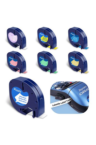 Choice Πλαστική ταινία Dymo Letra Tag - 91201 12267 Συμβατή, 12mm*4m Μαύρο σε Λευκό LT 91331 12267 LT 9...