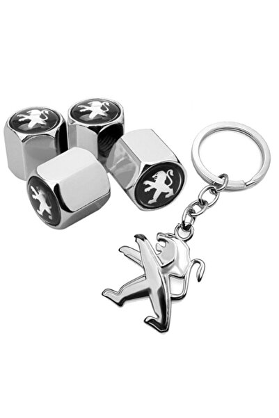 GARDENAUTO لبيجو بارنر 1998-2008 غطاء صمام ملون كروم 4 قطع وسلسلة مفاتيح كروم