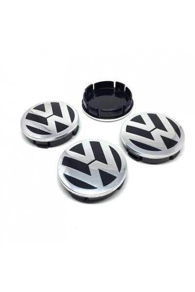 GARDENAUTO Volkswagen Jant Göbeği Sıvama Geçme Siyah 4'lü 60-55mm