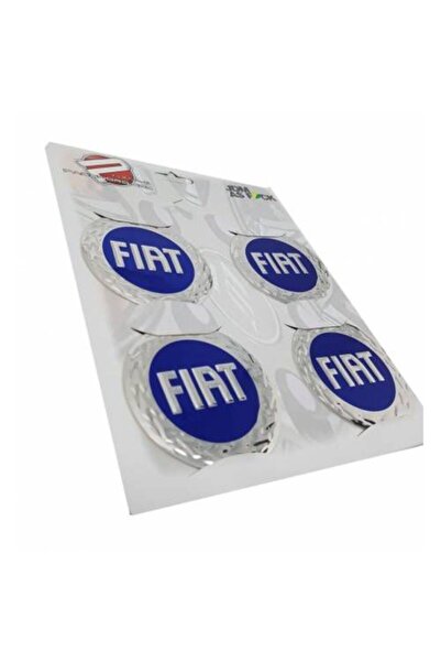 YED Jant Göbeği Arma/yapıştırma Fiat 4'lü Set Mavi 60mm Yapıştırma
