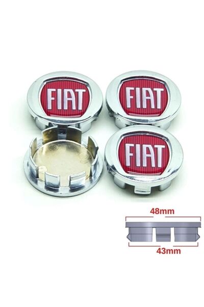 GARDENAUTO Fiat Doblo Fiorino Egea Kırmızı Orjinal Tip Jant Göbek Arması 50-43mm