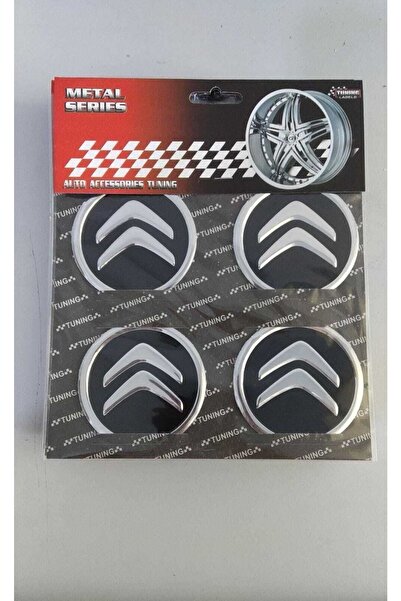 3D Citroen Alüminyum Yapıştırma Jant Göbeği 4'lü 60mm