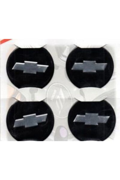 Autokit Chevrolet Siyah Alüminyum Yapıştırma Jant Göbeği 4lü 60mm