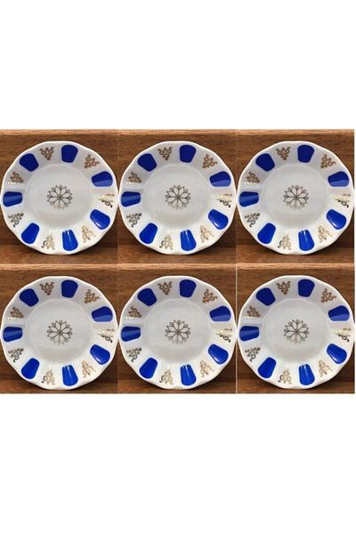 Porland 6-Piece Tea Plate Porcelain Classic Blue
