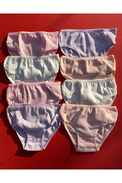 VicTroy Reported 8-Piece Cotton Girl's Triangle Slip Panties 34v19