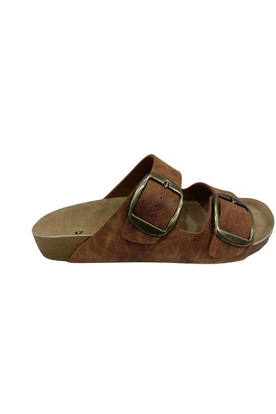 Pierre Cardin 6958 Γυναικείες παντόφλες με διπλή πόρπη Tan