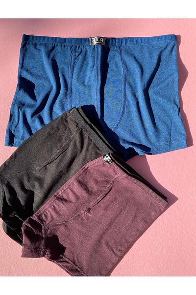 Ahmio Ανδρικό σετ μπόξερ 3 τεμαχίων Modal Fabric Thin Summer και Μη αναδιπλούμενο Basic