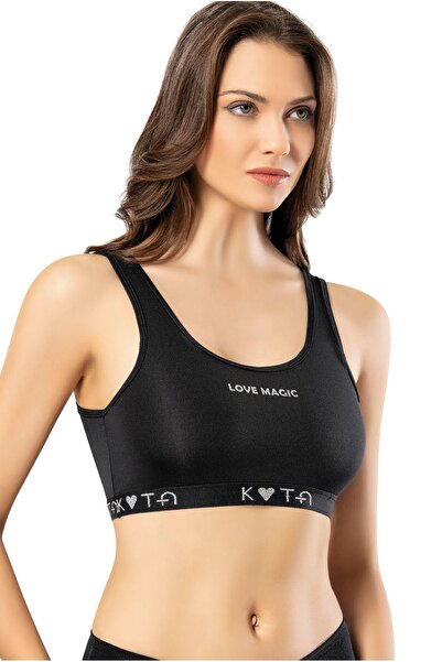 VicTroy Women's Diver Fabric Black Color with Removable Pads Sports Athlete-Bustier 64V45