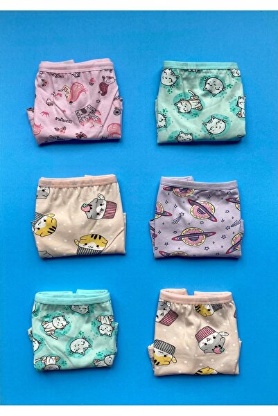 VicTroy Pantaloni scurti cu imprimeu mixt din bumbac, 12 piese pentru fete - Chiloți