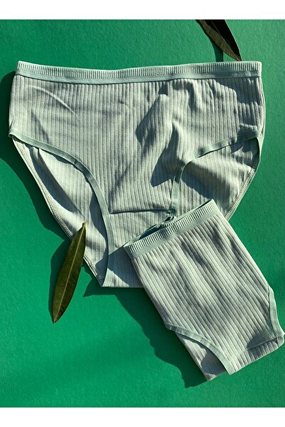 Freya Boutique Γυναικεία εσώρουχα 3 τεμαχίων από βαμβακερό ροζ, πράσινο και γαλάζιο χρώμα με ραβδώσεις