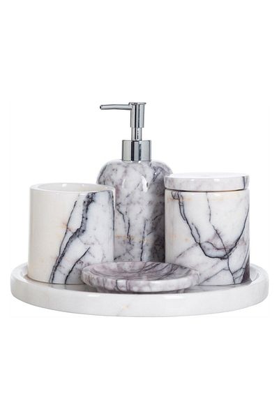 ege gross Decorative Marble 5 Piece Bathroom Set Set