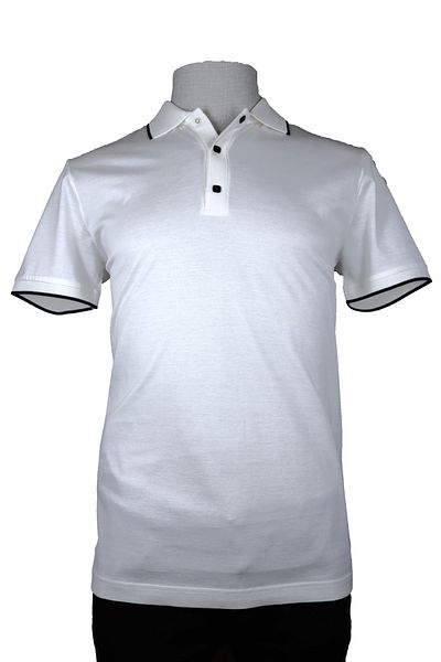 Nehir 241700305   - White P.Neck T-Shirt with Snap Fasteners