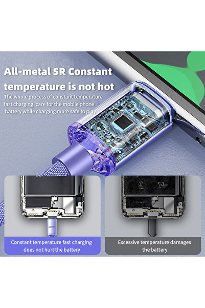 Choice كابل سوبر فاست 120 وات PD من النوع C - 0.25 متر، شاحن هاتف سامسو