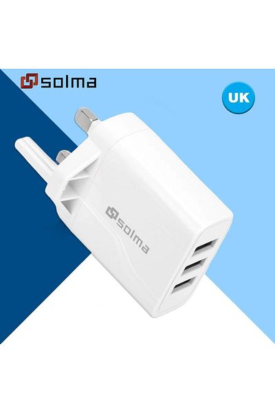 Choice UK Standard 3 Ports USB Travel Charger Charge Wall Charging For iPhone 13 12 Samsung Xiaomi Mobil...