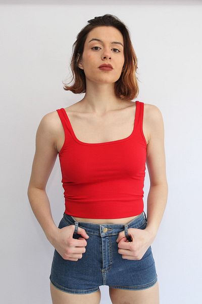 Rosse Butik Women's Red Banded String Bustier