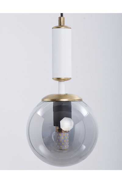 MŞ Aydınlatma Hector White Antique Smoked Glass Chandelier