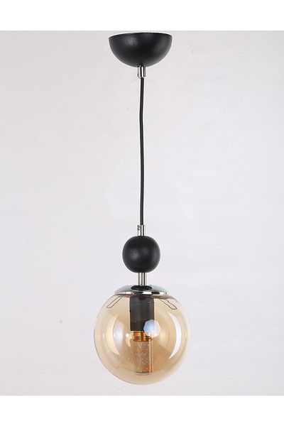 MŞ Aydınlatma Misket Black Chrome Plated Honey Glass Chandelier