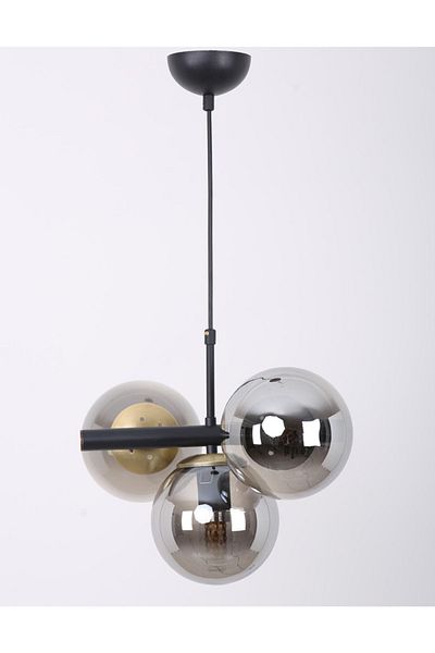 MŞ Aydınlatma Salkım Black Antique Smoked Glass Chandelier