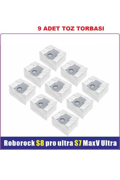 LİN GRUP Roborock S7 Q7 S8 Plus, S8 Pro S8 Ultra - 9 τεμάχια συμβατές τσάντες σκόνης