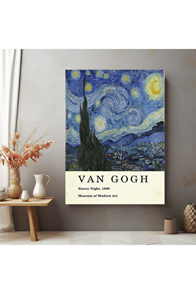 KOLDEMİR Van Gogh, Noaptea înstelată, Tablou pe pânză, Decorație pentru casă