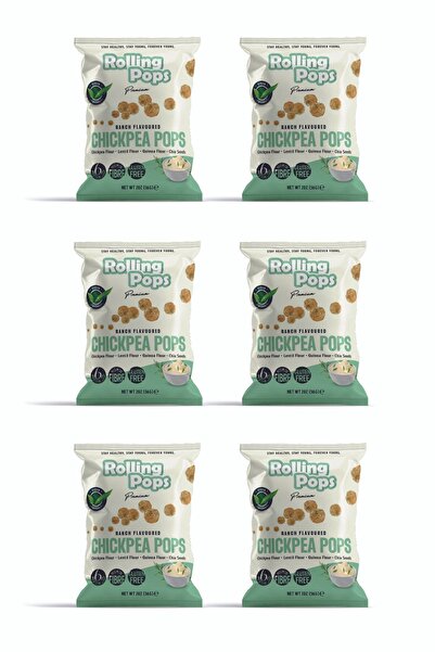 Rolling Pops 56g Gluten Free Vegan Ranch Flavoured Cips Seti 6 Adet