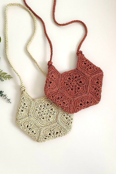 BECCASTYLE Brick Color Straw Crossbody Bag - Summer and Knitted Bag, Special Design
