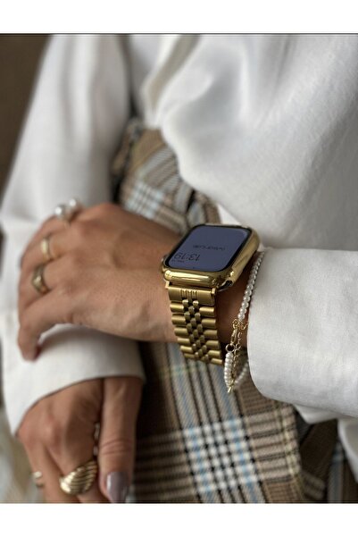 Bushco Store Apple Watch Gold Stainless Steel Kordon 42-44-45-49 Mm
