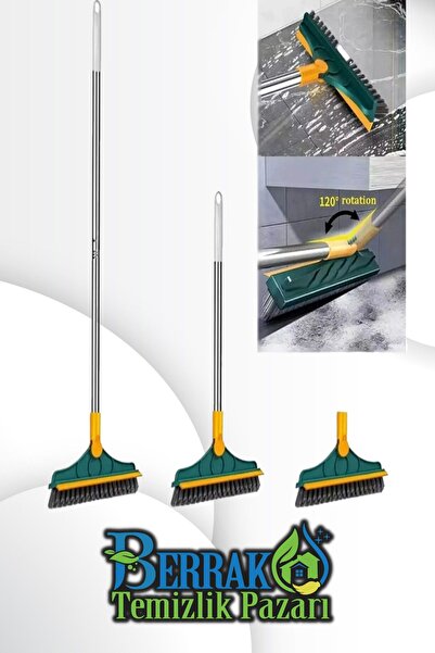 Berrak Temizlik Pazarı 2'si 1 Arada Fırça Çekçek Banyo Balkon Mutfak Fayans Ç...