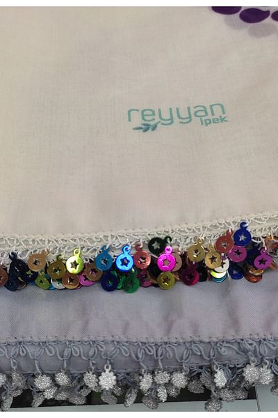 Kevser nur tuhafiye Sequin Needle Tulbent - Embroidered Design