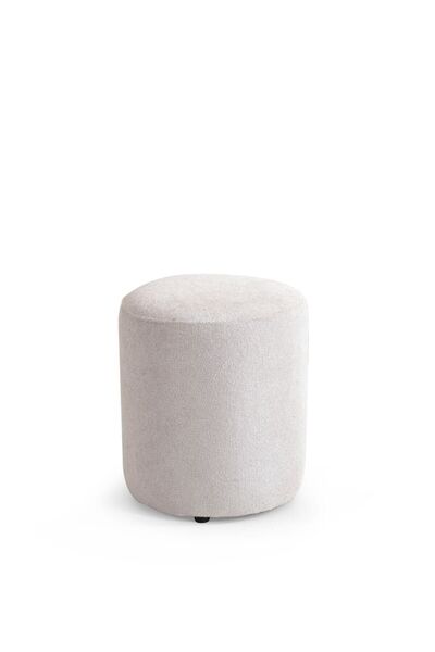 AYZE Marka Pufy Puf Tedy Kumaş Kırık Beyaz Makyaj Pufu Puf Sandalye Ayak Uzatma Pufu