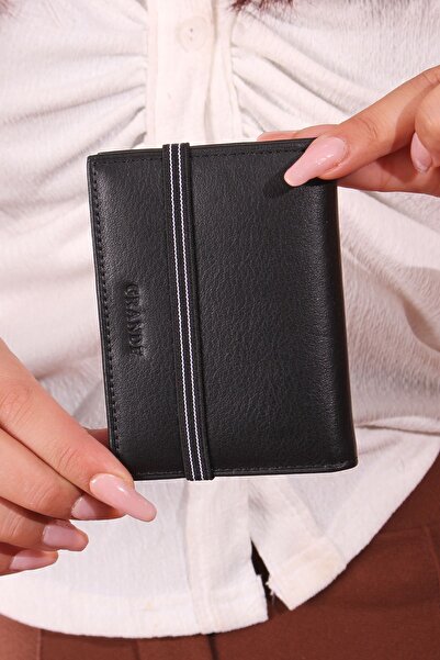 Grande 325 Unisex Γνήσιο δέρμα Διάφανη θήκη για κάρτες Πορτοφόλι ΜΑΥΡΟ