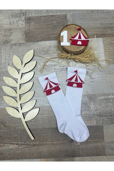 Feriatolye Below the Knee Circus Concept Baby Socks
