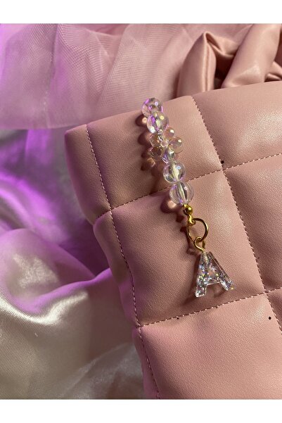 TATLIŞ Beyaz çiçekli hologram telefon charmı,1 adet