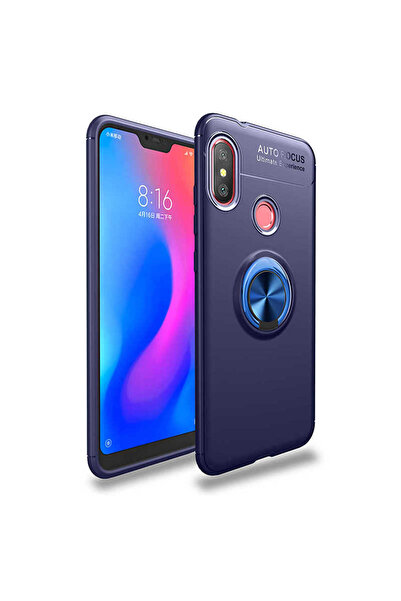 halkhouse Xiaomi Redmi Note 6 Pro Uyumlu Kılıf Auto Focus Yüzüklü Standlı Ravel Silikon Kapak