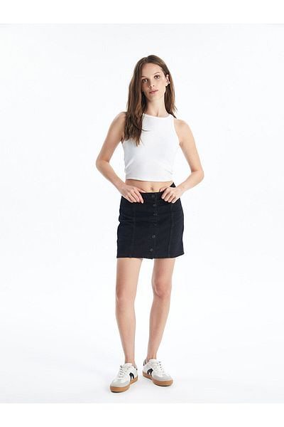 LC Waikiki Γυναικεία Jean Φούστα - Standard Fit