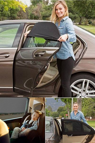 TİNEKE 2 Pieces Car Side Window Curtain Car Rear Sunshade Vehicle Mother Baby Child Curtain Backseat Breastfeeding Cover