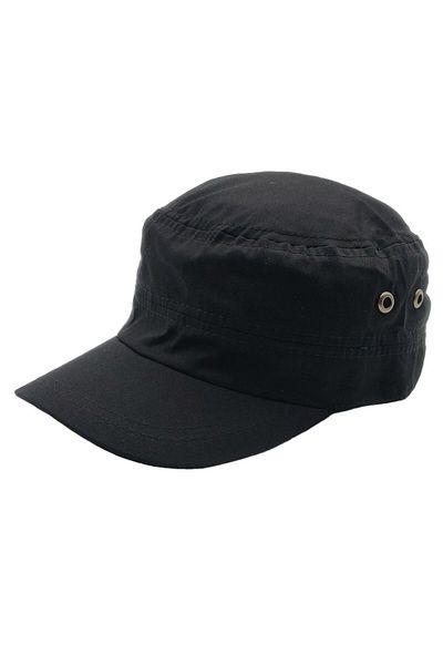 AXE SPORTSWEAR Summer Black Color Adjustable Castro Cap Cap with Velcro on the Back Hunter Model Hat