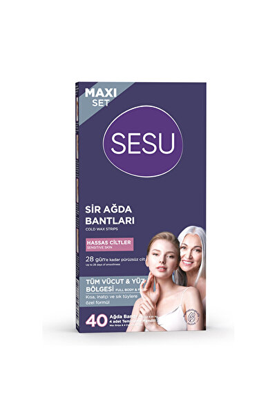 Sesu Hassas Ciltlere Özel Maxi Set Ağda Bandı 40'lı