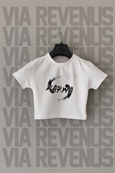 Vordevia Λευκό Lycra Crop - Slim Fit, Crew Neck, Mixed Print