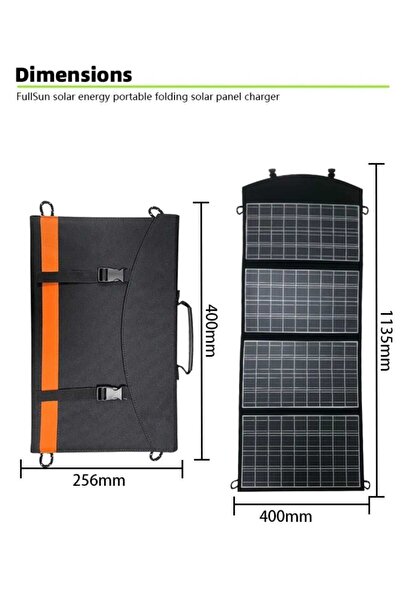 KESEROĞLU Güneş Paneli Katlanabilir 60 W Portatif Solar Su Geçirmez Hızlı Sarjlı Güneş Panelli
